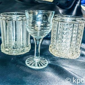 ESTATE SALE FIND! A lot of three vintage crystal glasses